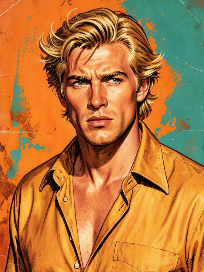 Painted portrait of Joe B.